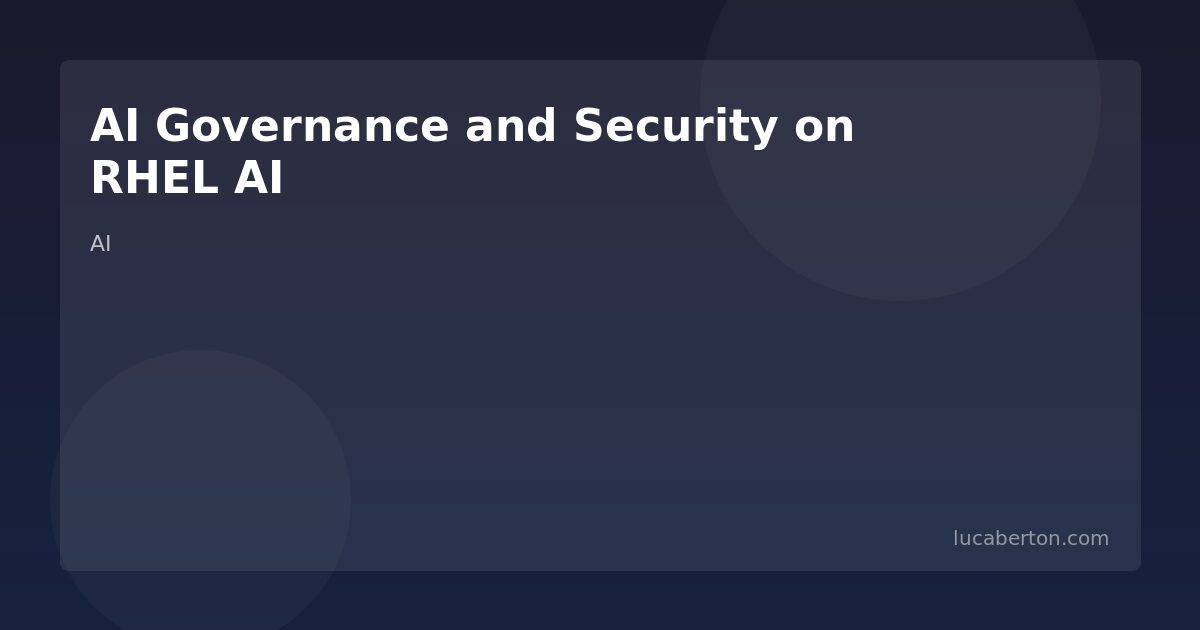 AI Governance and Security